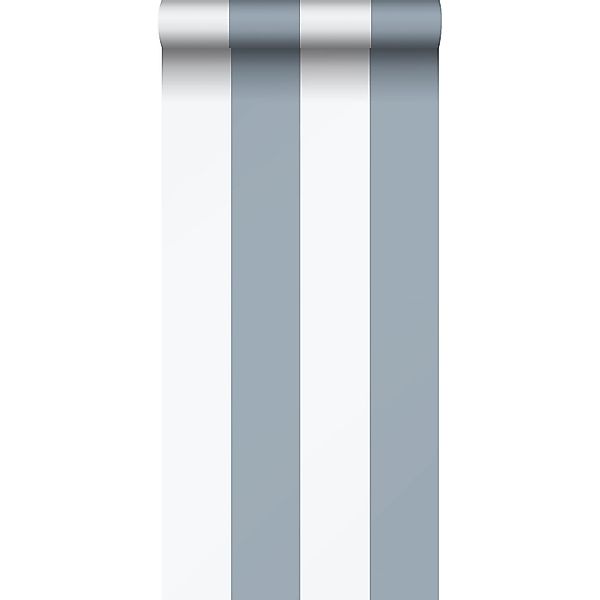 Sanders & Sanders Tapete Streifen Graublau und Weiß 53 cm x 10.05 m günstig online kaufen