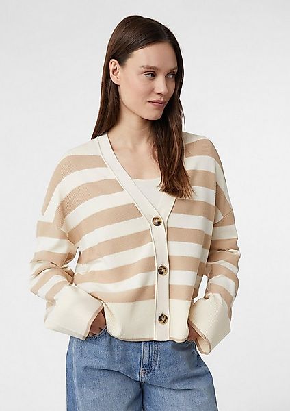comma Cardigan Strickjacke Gestreifter Cardigan mit weitem Ärmelabschluss günstig online kaufen