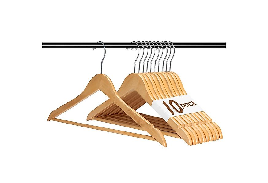 House Day Kleiderbügel Holz für Anzüge, rutschfest, (10-tlg), Kleiderbügel günstig online kaufen
