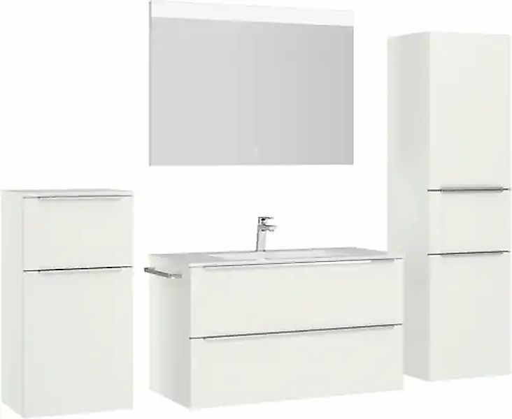 nobilia® Badmöbel-Set »Levere« vormontiert, mit Soft-Close, 4 Stk. tlg. günstig online kaufen