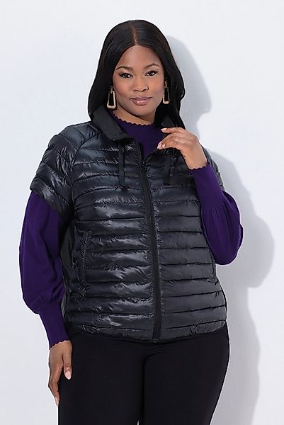 Ulla Popken Steppweste Steppweste Stehkragen seitliche Druckknöpfe günstig online kaufen