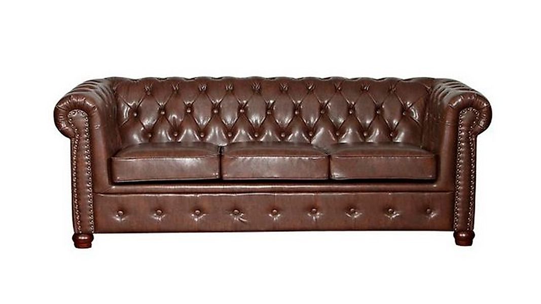 Xlmoebel Sofa 3-Sitzer Ledersofa Chesterfield Polster-Couch Sofa Sitzmöbel, günstig online kaufen