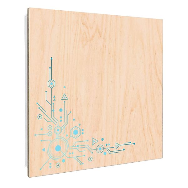 Banjado Schlüsselkasten mit Holzfront 30x30cm Weiß Scharnier Links 50 Haken günstig online kaufen