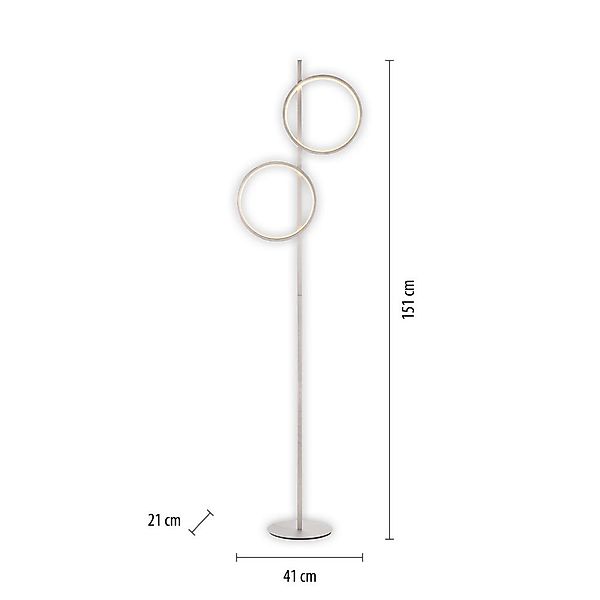 Just Light LED Stehleuchte silber Eisen 2 Brennstellen günstig online kaufen