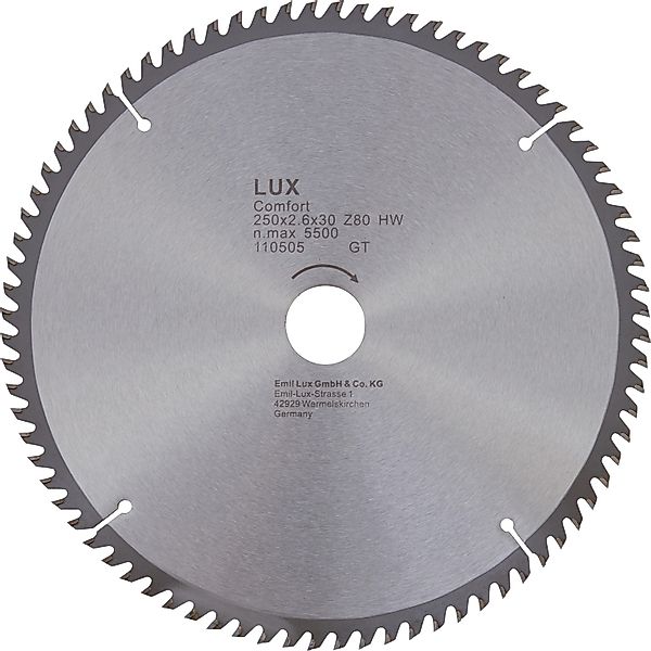LUX-TOOLS HM-Kreissägeblatt 250 mm x 30 mm 80 Zähne günstig online kaufen