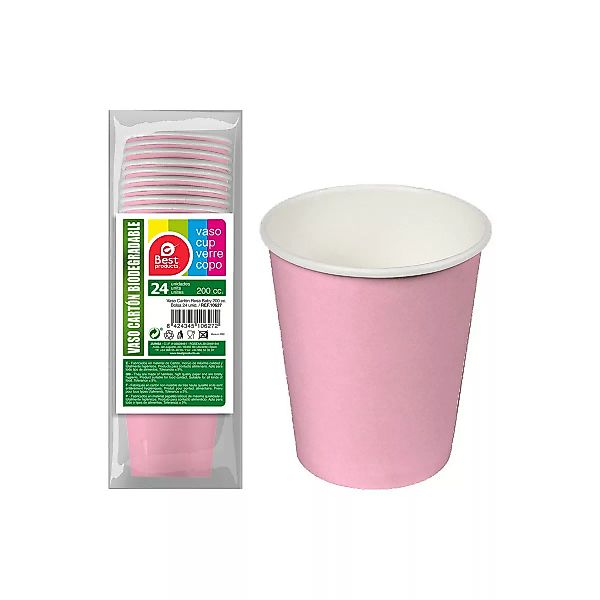 Gläserset Best Products Green Rosa 200 Cc Pappe (24 Stücke) günstig online kaufen