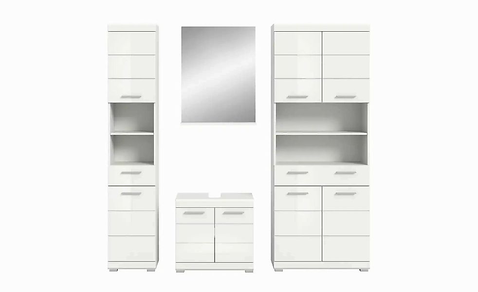 Badmöbel-Set SCHLOONSEE  4 teilig  bestehend aus: Hochschrank  Waschbeckenu günstig online kaufen