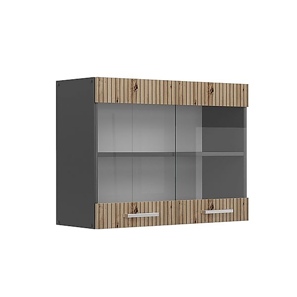 Vicco Küchenglasschrank R-Line Glashängeschrank Artisan-Eiche/Anthrazit 80 günstig online kaufen