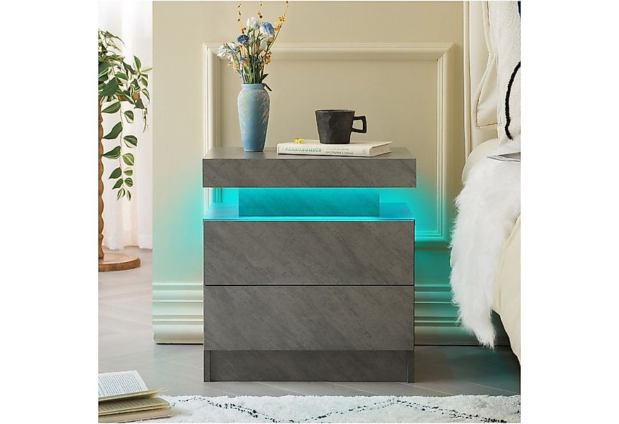 Celya Nachttisch LED Nachttisch Schranklampe modern mit 2 Schubladen, für S günstig online kaufen