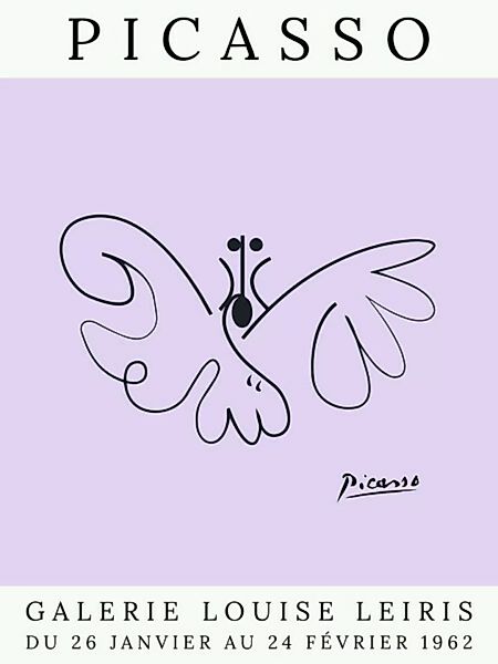 Poster / Leinwandbild - Picasso Schmetterling – Lila günstig online kaufen