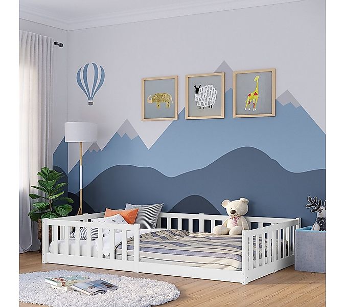 Bellabino Kinderbett Vere mit Rausfallschutz und Lattenrost (natur, Kiefer günstig online kaufen