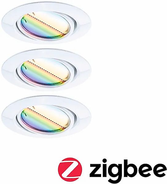 Paulmann LED Einbauleuchte »Base 3x420lm 230V«, 3 flammig, Zigbee Basisset günstig online kaufen