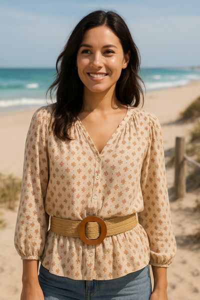 Ella Jonte Flechtgürtel Stretchgürtel mit Holzschnalle günstig online kaufen