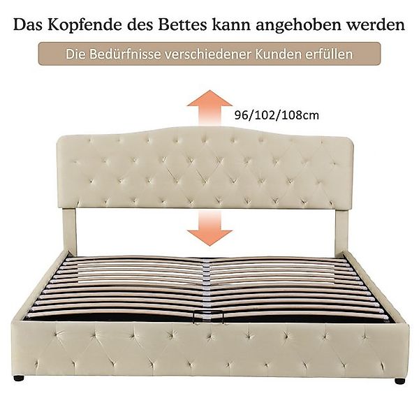 STILVORA Polsterbett 180x200 Doppelbett mit Stauraum Jugendbett mit verstel günstig online kaufen