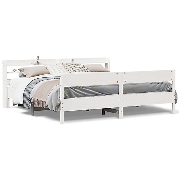 vidaXL Massivholzbett ohne Matratze Weiß 200x200 cm Kiefernholz 3306916 günstig online kaufen