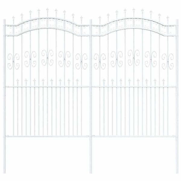 vidaXL Gartenzaun Weiß 215 cm Pulverbeschichteter Stahl 42003977 günstig online kaufen