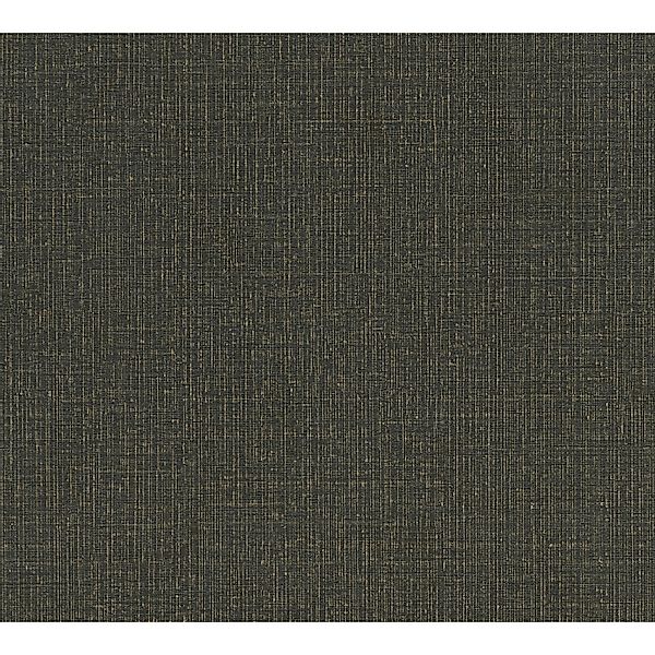 Vliestapete Uni Matt Leicht Strukturiert Schwarz Gold FSC® günstig online kaufen