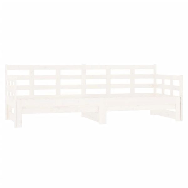 Vidaxl Tagesbett Ausziehbar Weiß Massivholz Kiefer 2x(90x200) Cm günstig online kaufen