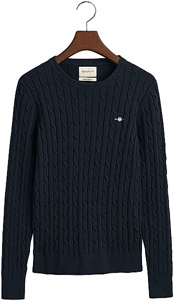 Gant Strickpullover "STRETCH COTTON CABLE C-NECK", mit Logostickerei auf de günstig online kaufen