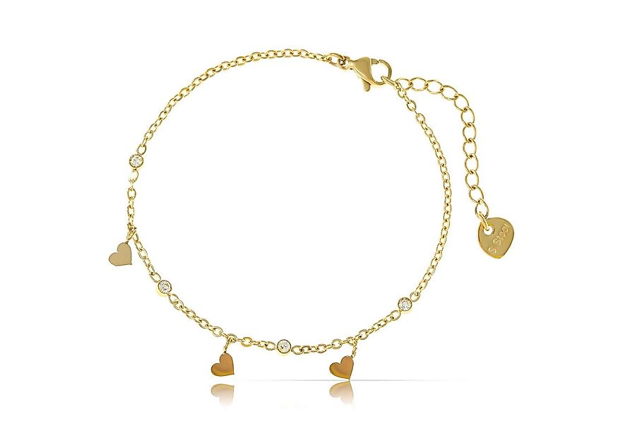 Made by Nami Edelstahlarmband Filigranin Gold oder Silber mit Herz Anhänger günstig online kaufen