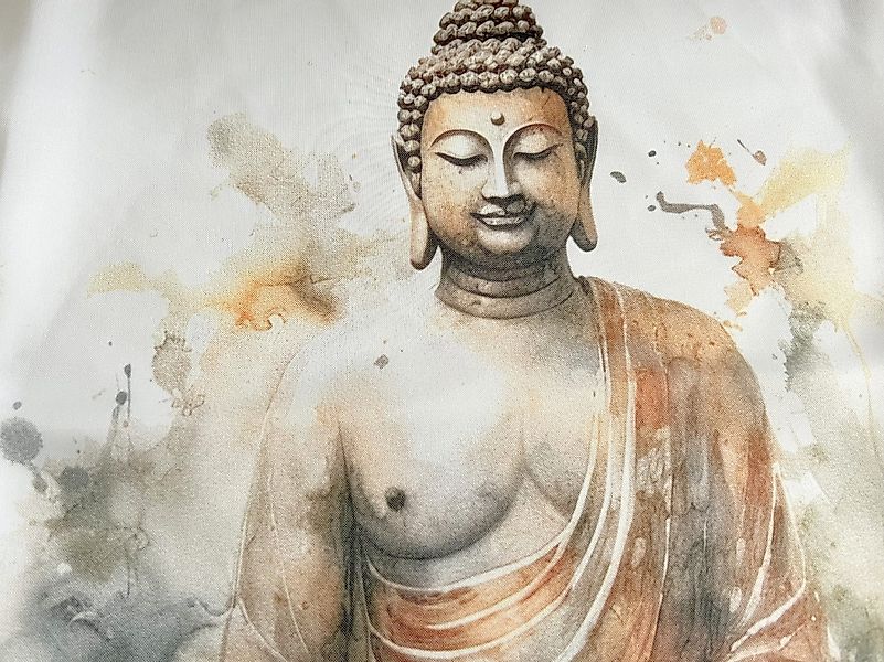 Clever-Kauf-24 Scheibengardine Fensterbehang Buddha natur BxH günstig online kaufen