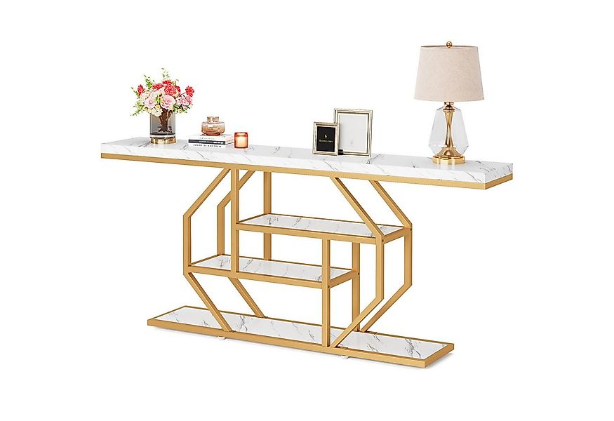 Tribesigns Konsolentisch 180cm Langer Sofatisch, Moderner Goldener Eingangs günstig online kaufen
