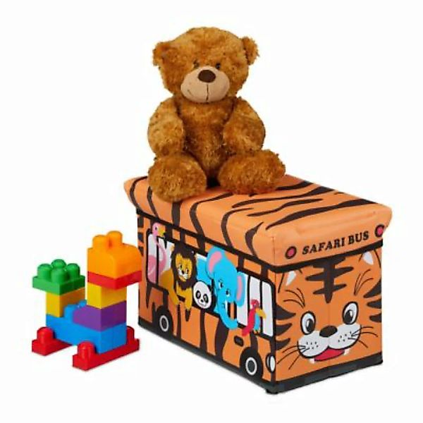 relaxdays Spielzeugkiste faltbar mit Deckel orange günstig online kaufen