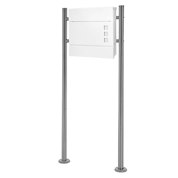 ECD Germany Standbriefkasten Weiß 37x10,5x36,5cm mit Zeitungsfach Pfosten S günstig online kaufen