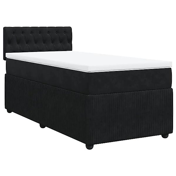vidaXL Boxspringbett mit Matratze Schwarz 80x200 cm Samt 3289898 günstig online kaufen