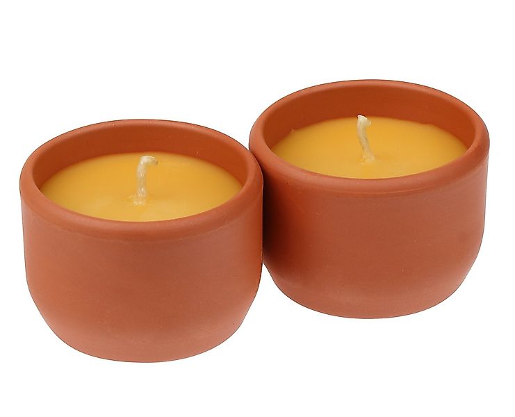 Steinhart Kerzen Bienenwachskerze 100% Bienenwachs-Kerze Terra-Töpfchen 2er günstig online kaufen