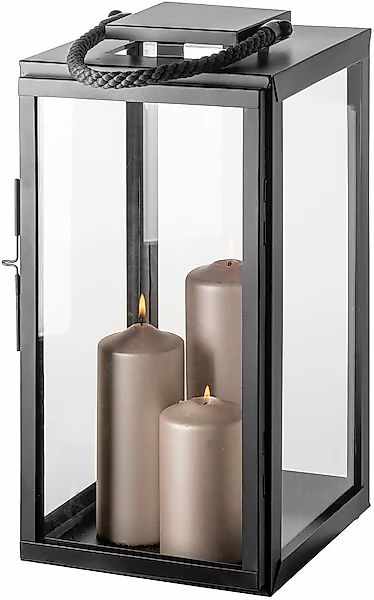 Fink Kerzenlaterne »SEVILLA« Kerzenhalter, schwarz pulverbeschichtet, mit g günstig online kaufen