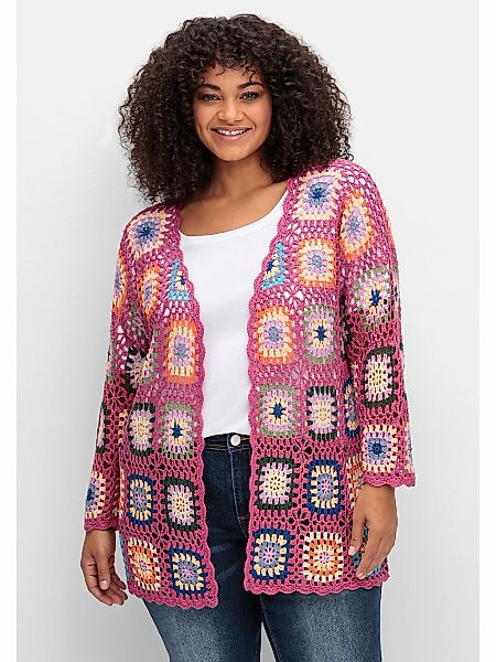 sheego by Joe Browns Cardigan "Große Größen", in Häkeloptik, mit Crochet-Mu günstig online kaufen