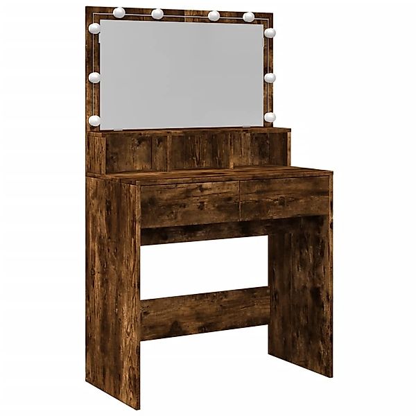 vidaXL Schminktisch Schminktisch mit LED-Beleuchtung Räuchereiche günstig online kaufen