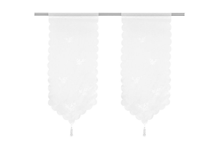 Joyswahl Scheibengardine (1 St), Stangendurchzug, halbtransparent, Mikrofas günstig online kaufen