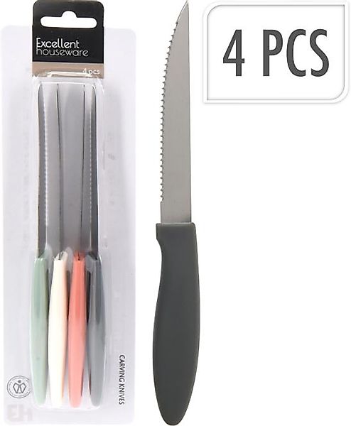 MESSERSET 4er Set unsortiert Schwarz / Weiß / Grün / Rosa Edelstahl Mehrfar günstig online kaufen