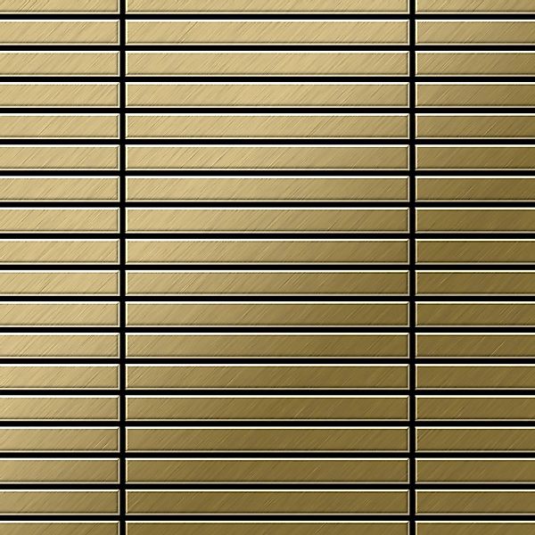 ALLOY Mosaik Fliese Massiv Metall Titan Gebürstet Gold 1,6mm Stark Linear-t günstig online kaufen