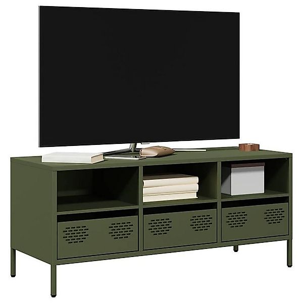 vidaXL Schrankmodule TV-Schrank Olivgrün 101,5x39x43,5 cm Kaltgewalzter Sta günstig online kaufen