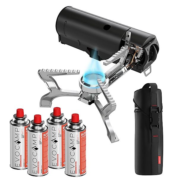 Evocamp Gaskocher BRS-99 ohne Wärmeleitblech Klappbar mit Tragetasche und 4 günstig online kaufen