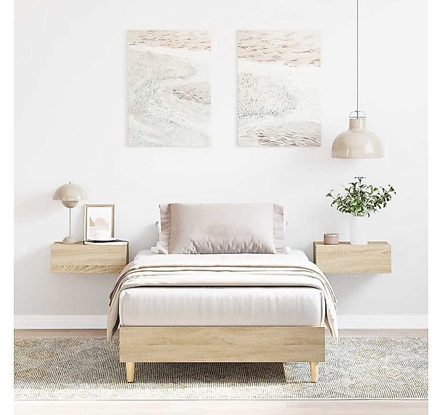 vidaXL Bett, Bettgestell ohne Matratze Sonoma-Eiche 75x190 cm Holzwerkstoff günstig online kaufen