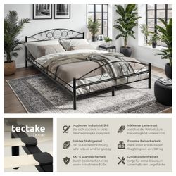 tectake Bettgestell Metallbett, robustes Stahlgestell günstig online kaufen