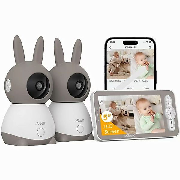 ieGeek Babyphone 2K/3MP 5 Zoll WLAN Video babyfone PTZ 355° IR-Nachtsicht, günstig online kaufen