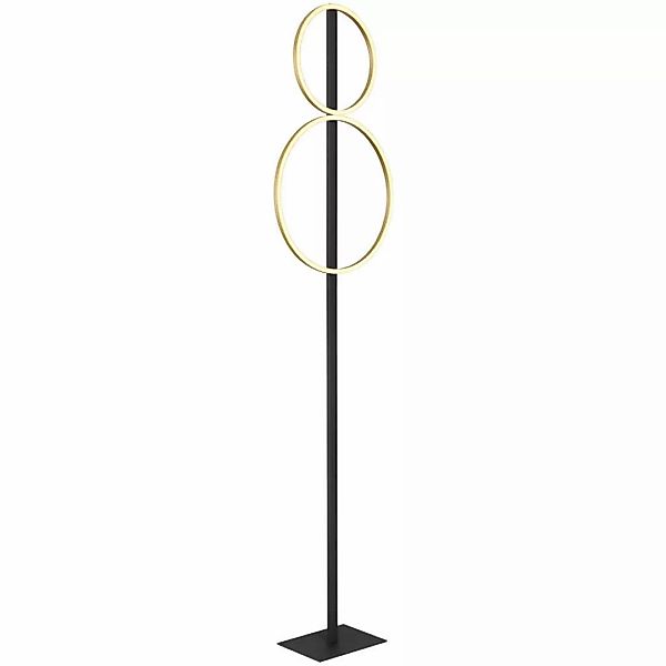 GLOBO LED-Stehleuchte CAJEAN 48461-30RS mattschwarz Opal gold Kunststoff Me günstig online kaufen