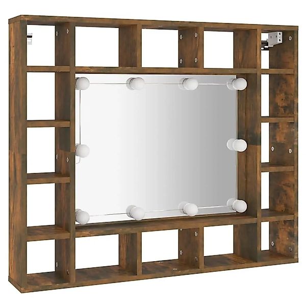 vidaXL Spiegelschrank mit LED Räuchereiche 91x15x76,5 cm 820448 günstig online kaufen