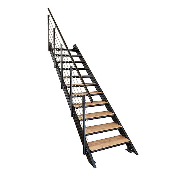 Treba Wangentreppe Brooklyn mit 12 Stufenwannen 80 cm x 30,7 cm Alu Schwarz günstig online kaufen