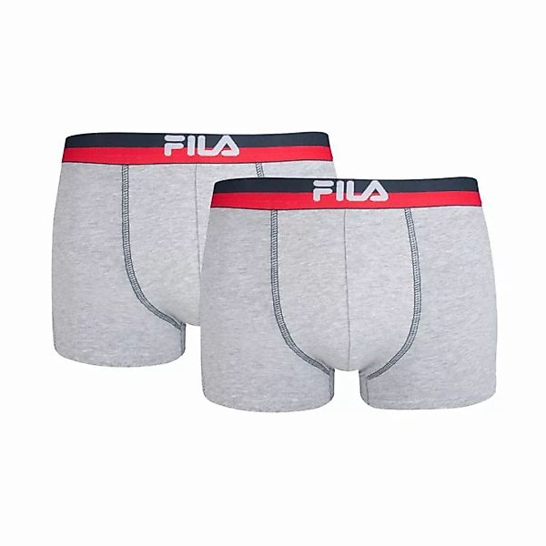 FILA Herren Boxer Shorts - Logobund, Urban, Cotton Stretch, einfarbig Grau günstig online kaufen