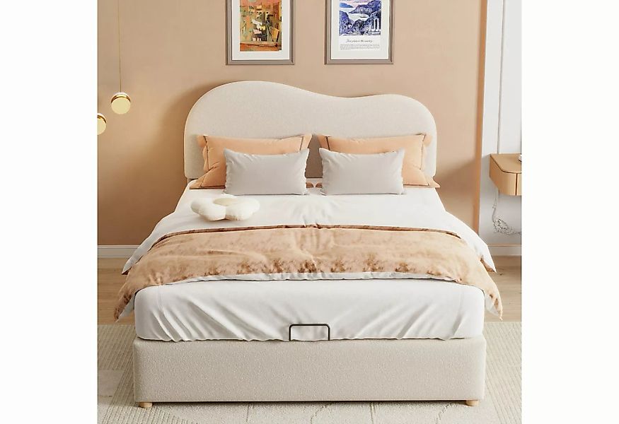 IDEASY Prinzessinbett Hydraulisches Doppelbett, 140 x 200 cm, gebogenes Kop günstig online kaufen