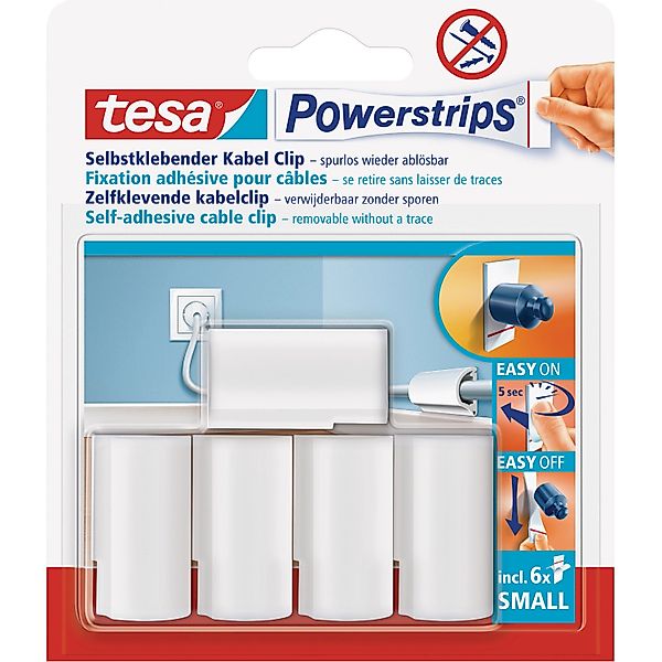 tesa Klebehaken tesa Powerstrips Kabel Clip weiß günstig online kaufen