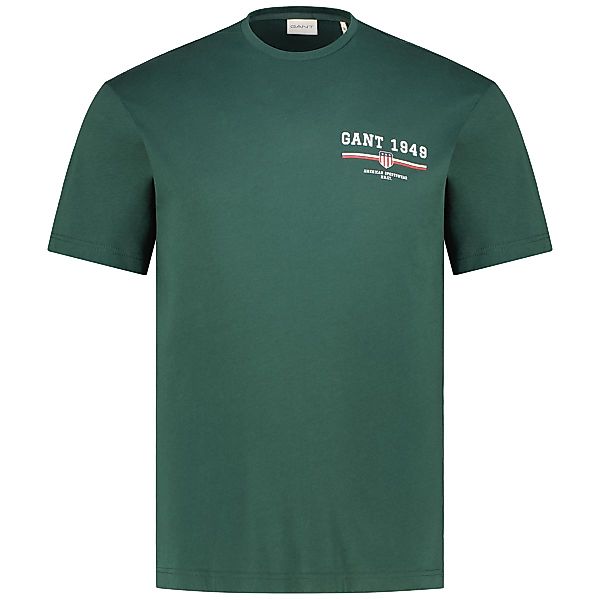 Gant T-Shirt mit Label-Print Farbe dunkelgrün Größe: 3XL günstig online kaufen