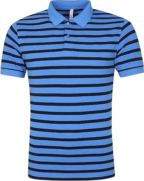 Sun68 Poloshirt Cold Dye Stripes Blau - Größe XXL günstig online kaufen