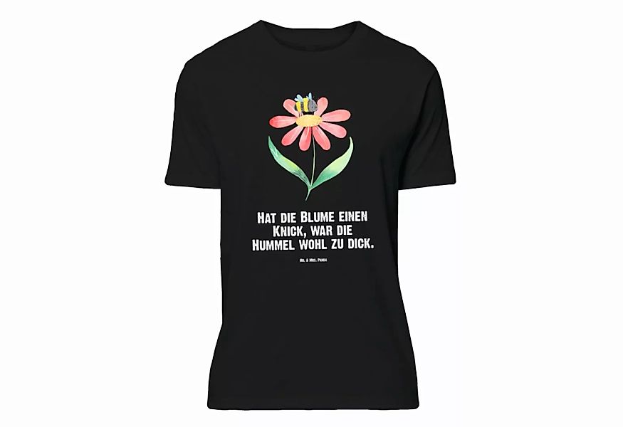 Mr. & Mrs. Panda T-Shirt Hummel Blume - Schwarz - Geschenk, T-Shirt, Flausc günstig online kaufen